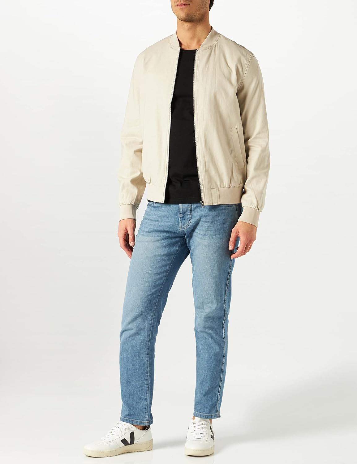 Amazon Brand - find. Men's Linen Blend Bomber Jacket