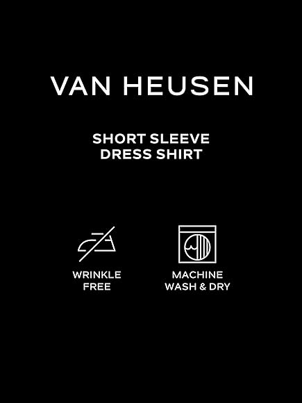 Van Heusen Men's Elegant Solid Color Poplin Short Sleeve Shirt